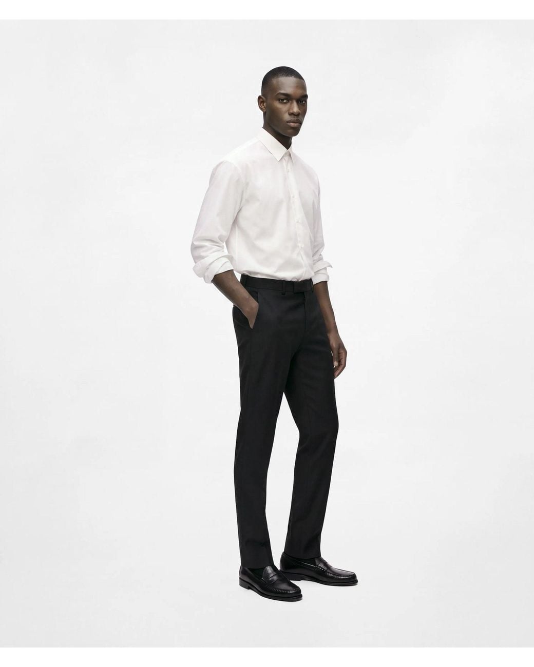Karl Lagerfeld White Slim-Fit Tailored Pants for men
