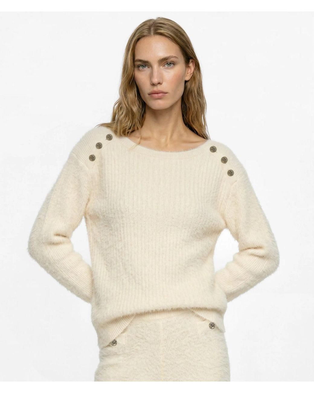 Karl Lagerfeld Natural Fluffy Loungewear Jumper