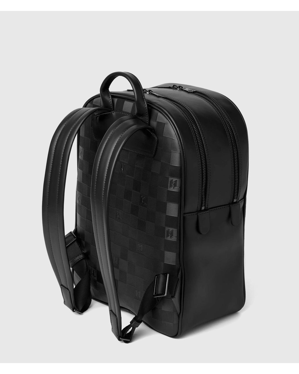 Karl Lagerfeld Black Monogram Checkerboard Backpack for men