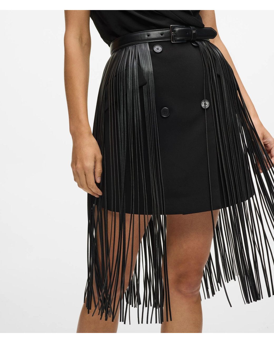 Karl Lagerfeld Black K/Autograph Fringe Belt