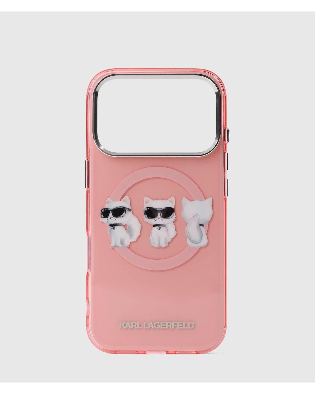 Karl Lagerfeld Pink Ikon Choupette Trio Iphone 17 Pro Case