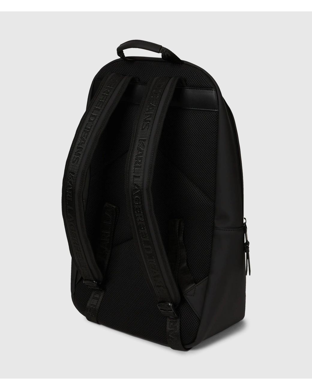 KL Jeans Black Coated Technical-Leather Backpack for men