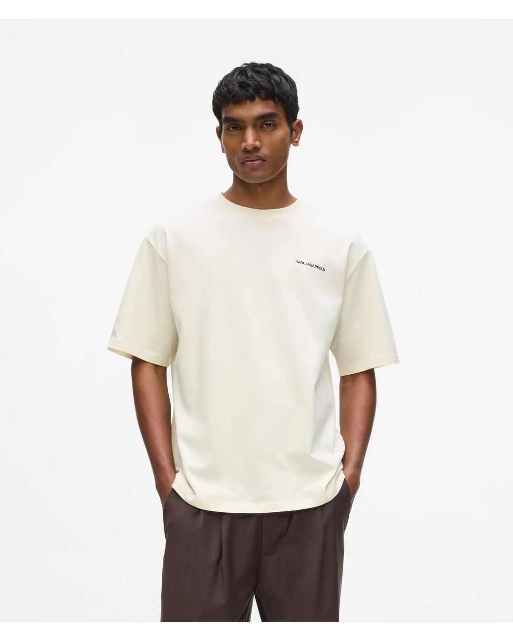 Karl Lagerfeld White Rue St-Guillaume Relaxed T-Shirt for men