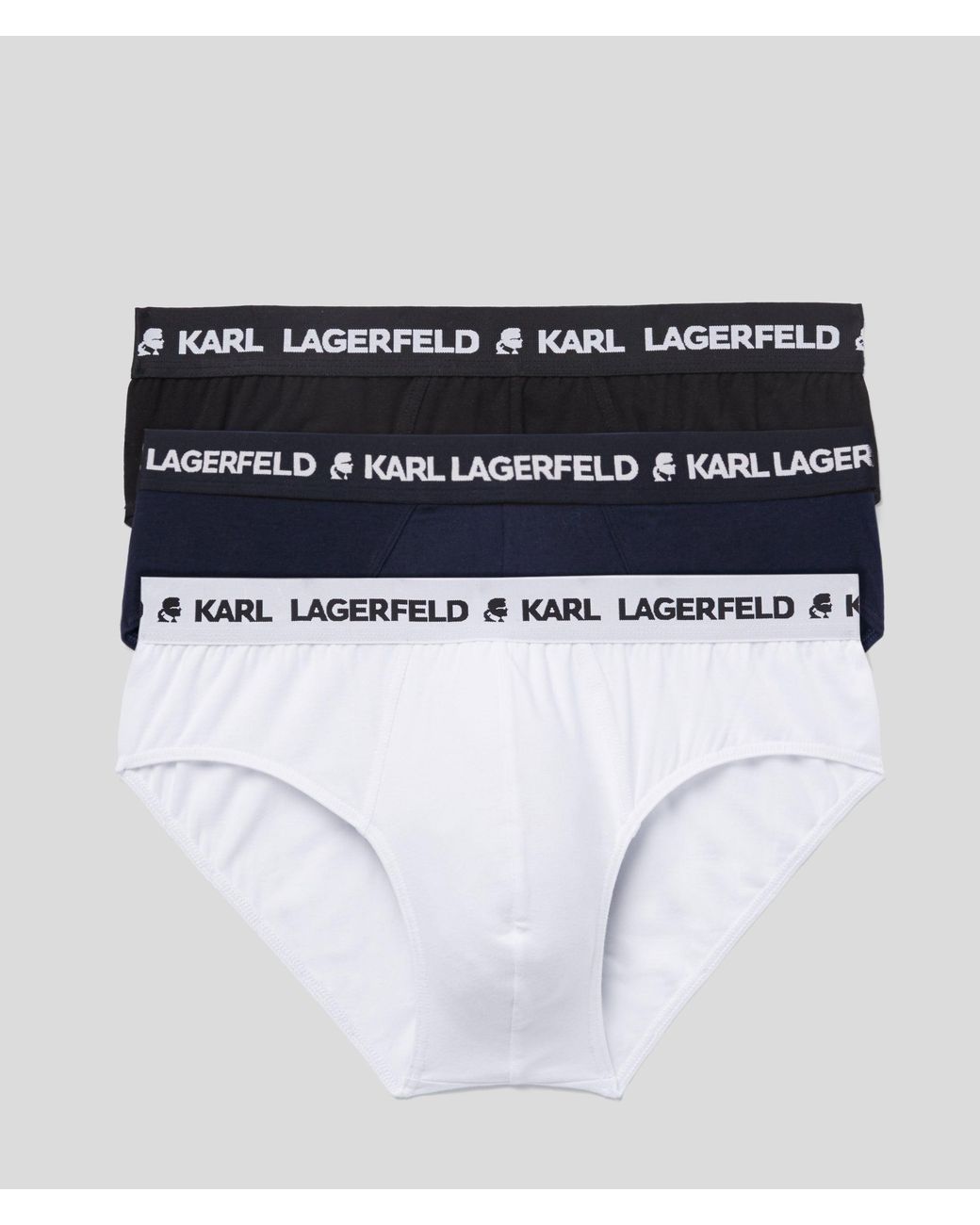 Karl Lagerfeld White Logo Briefs – 3-Pack for men