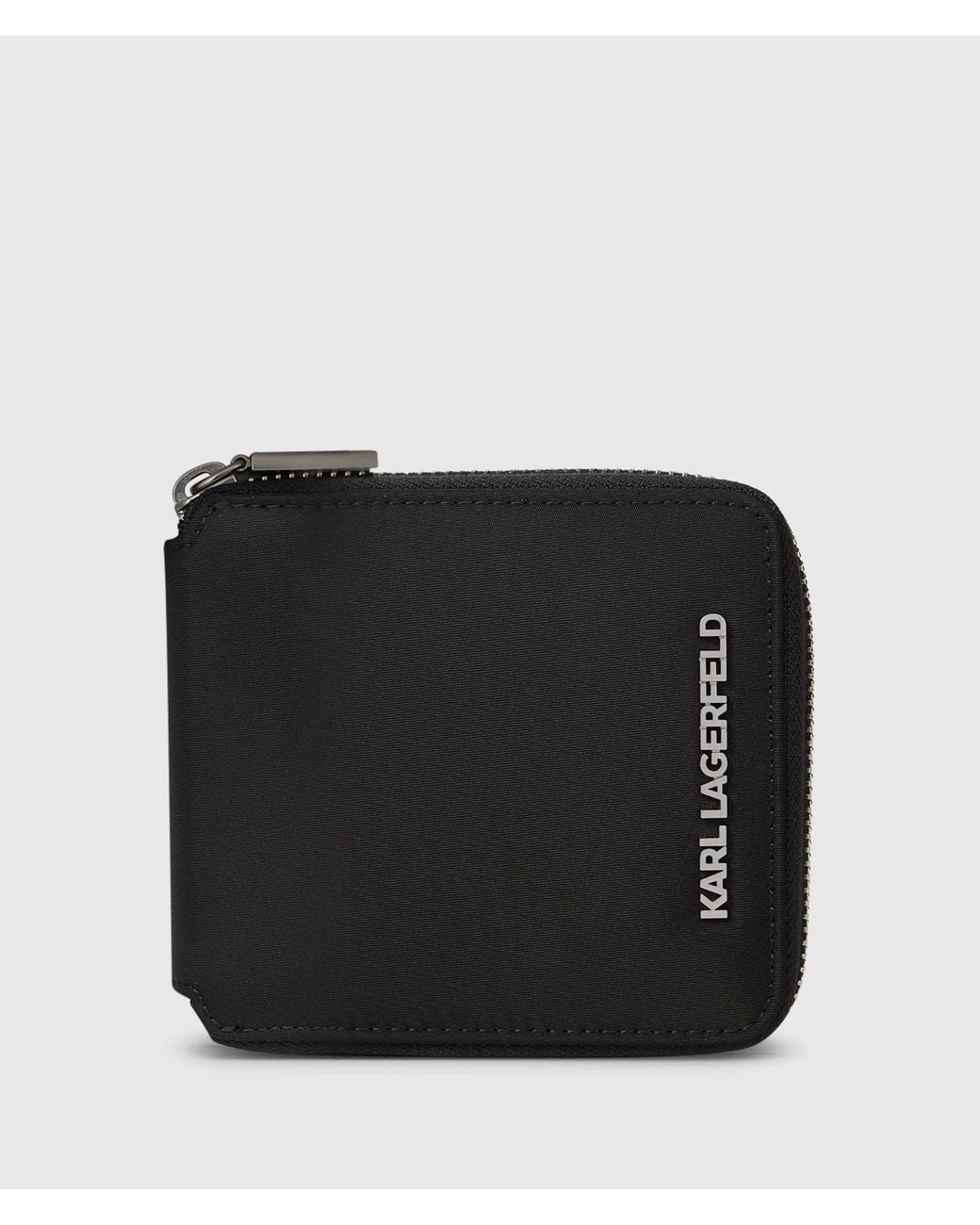Karl Lagerfeld Black K/Nylon Logo Pin Wallet for men
