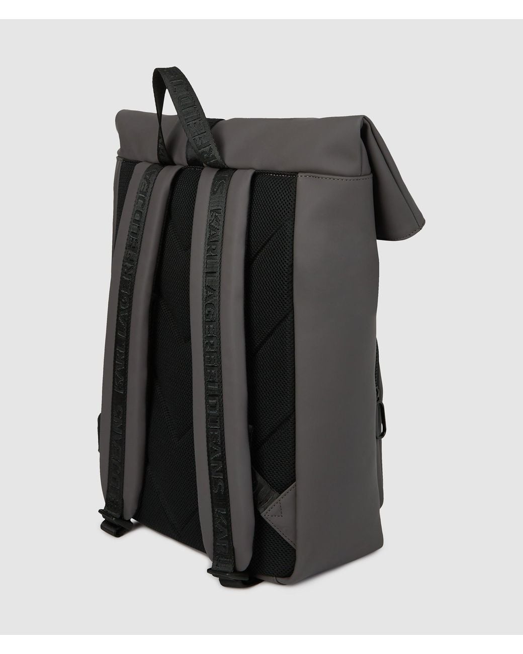 KL Jeans Black Roll Top Strap Backpack for men