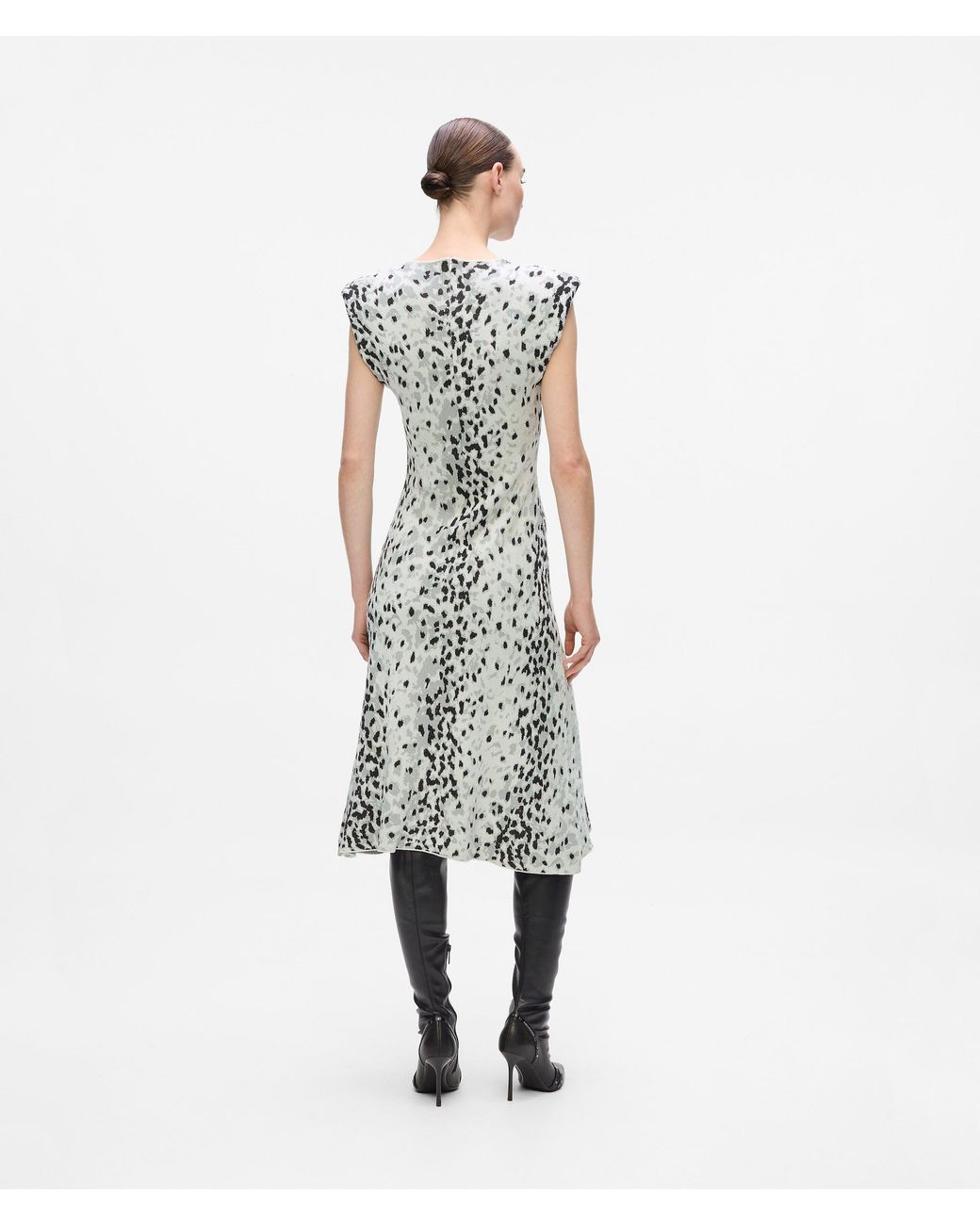 Karl Lagerfeld White Snow Leopard Knit Dress