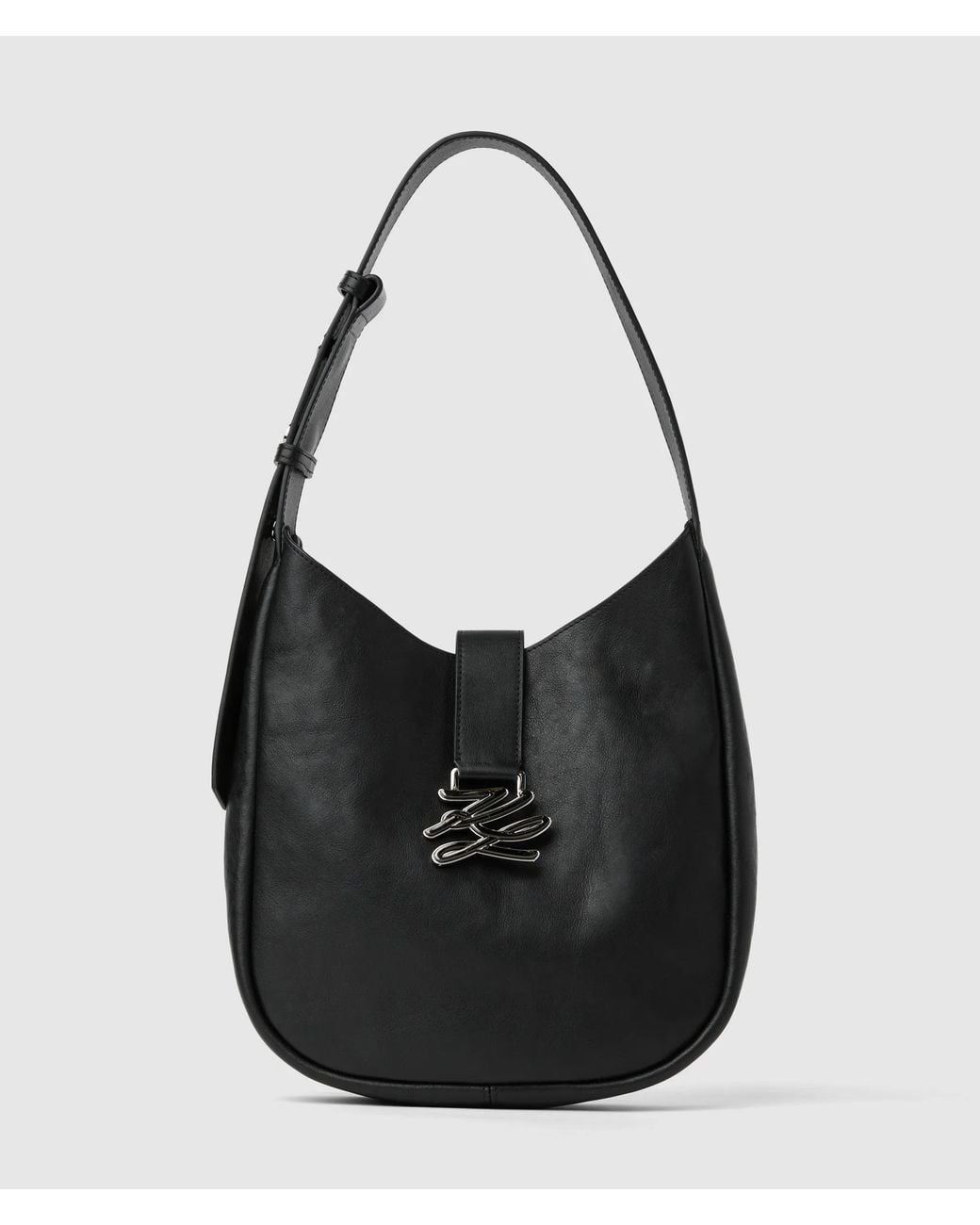 Karl Lagerfeld Black K/Autograph Swing Hobo Bag