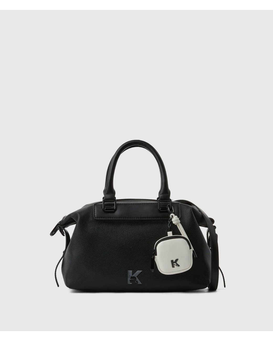 KL Jeans Black Cord Charm Top Handle Bag