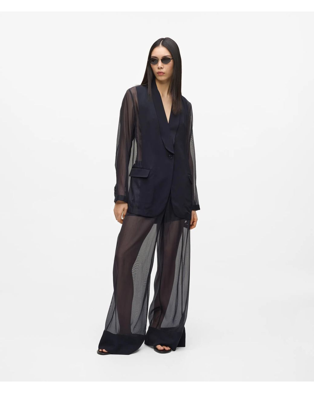 Karl Lagerfeld Blue Organza Blazer