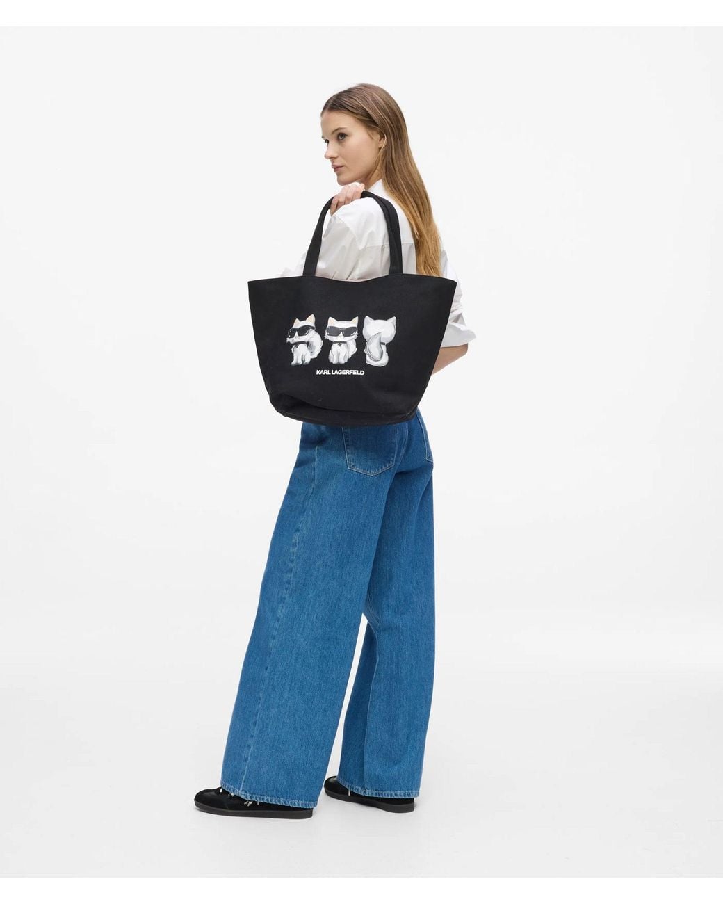Karl Lagerfeld Black Ikon Choupette Reversible Shopper