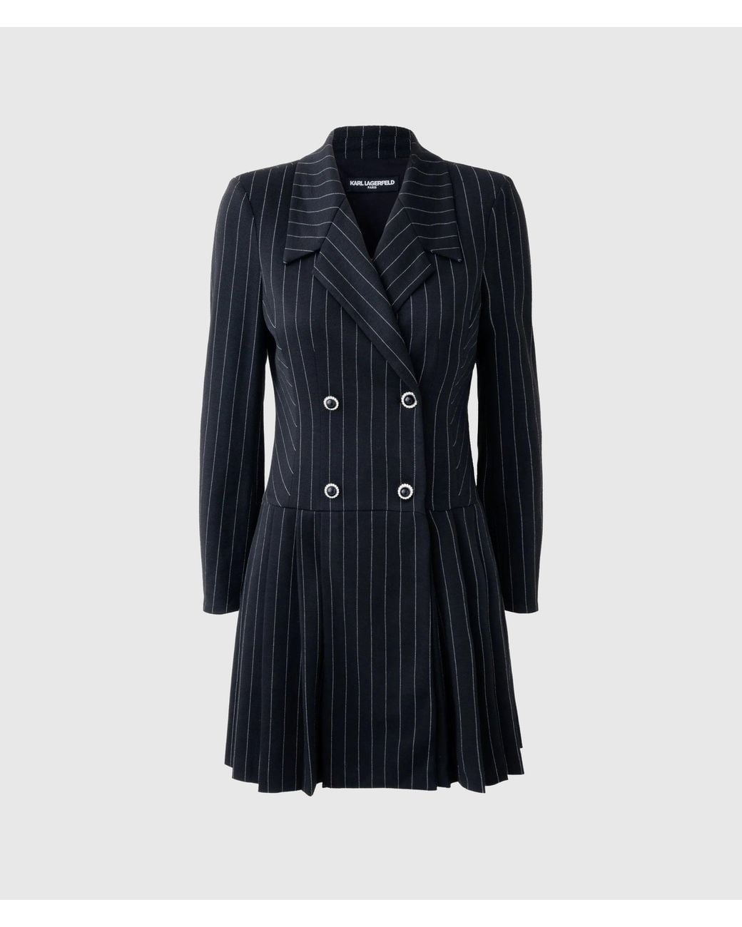 Karl Lagerfeld Blue Pinstripe Knitted Blazer Dress