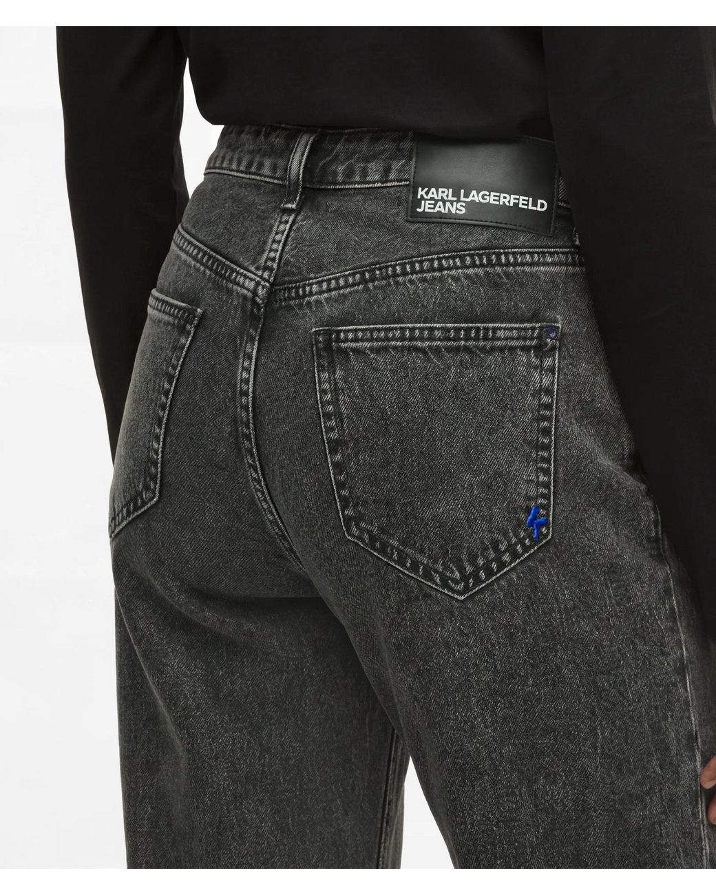KL Jeans Black Zipped High-Rise Straight Jeans