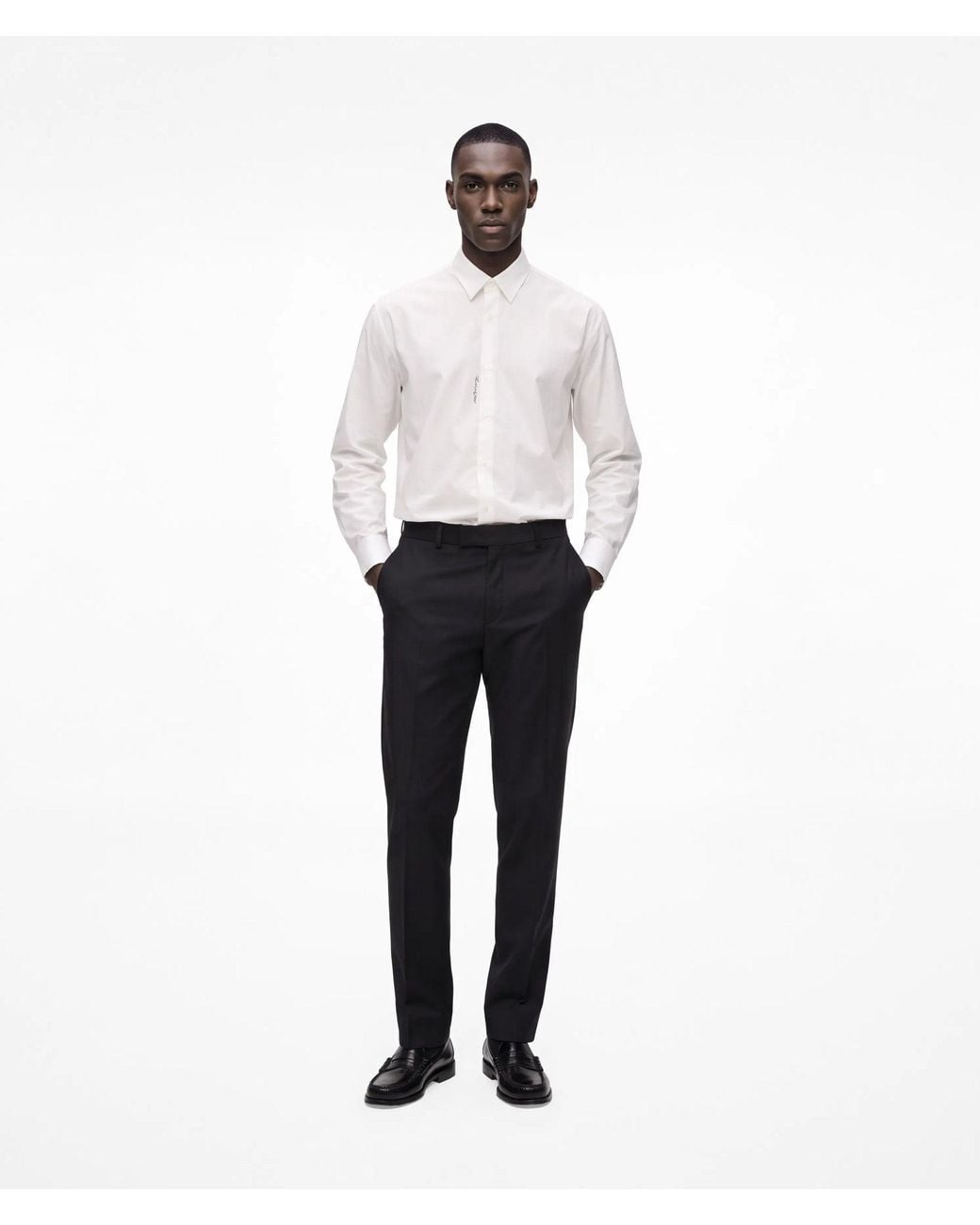 Karl Lagerfeld White Slim-Fit Tailored Pants for men