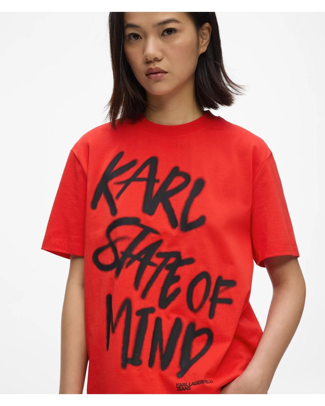KL Jeans Red Regular‑Fit Karl Quote T-Shirt