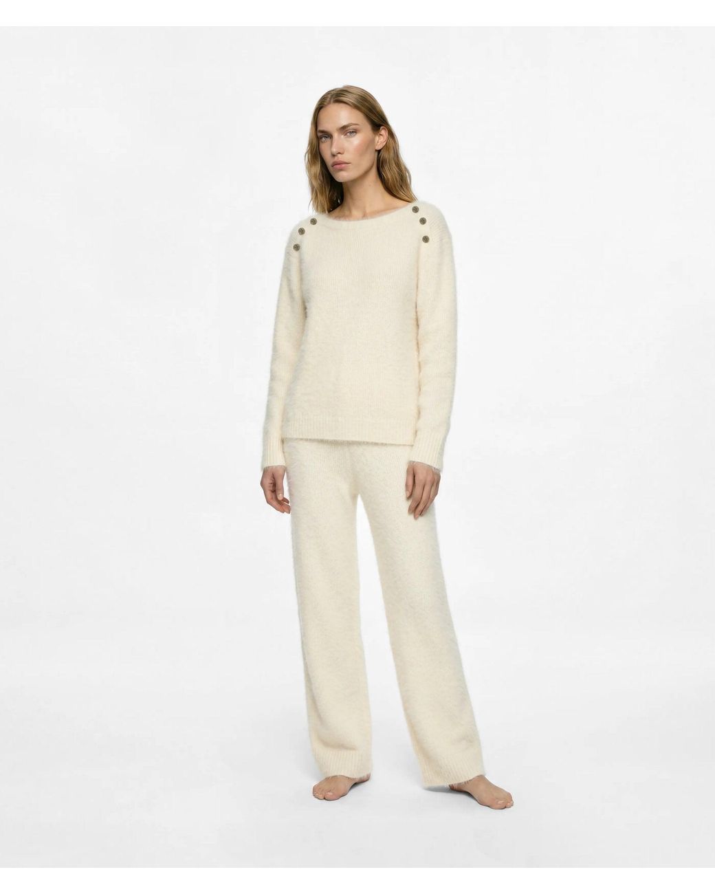 Karl Lagerfeld Natural Fluffy Loungewear Jumper