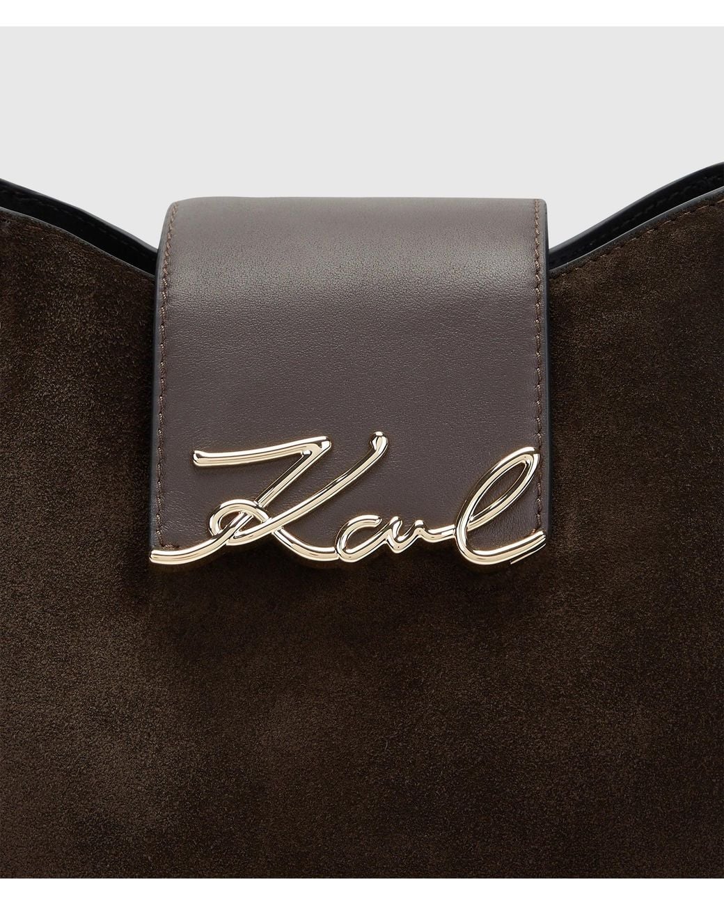 Karl Lagerfeld Black K/Signature Suede Hobo Bag
