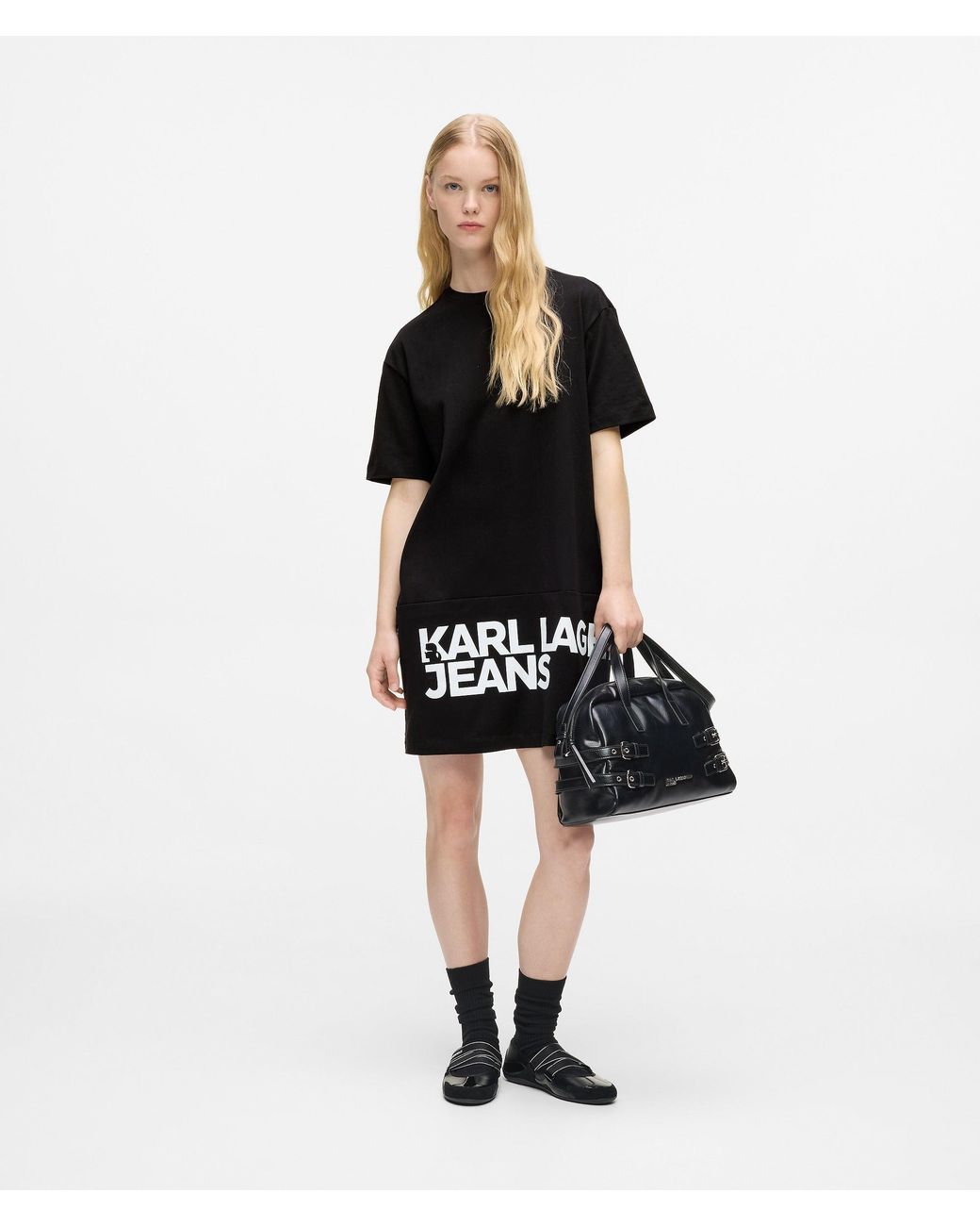 KL Jeans Black Logo T-Shirt Dress