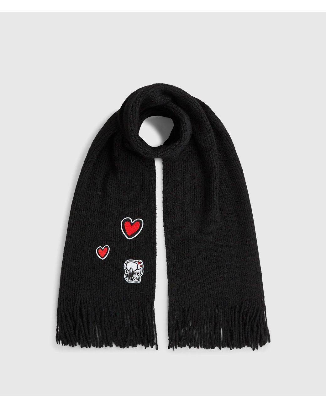 Karl Lagerfeld Black Ikon Patch Scarf