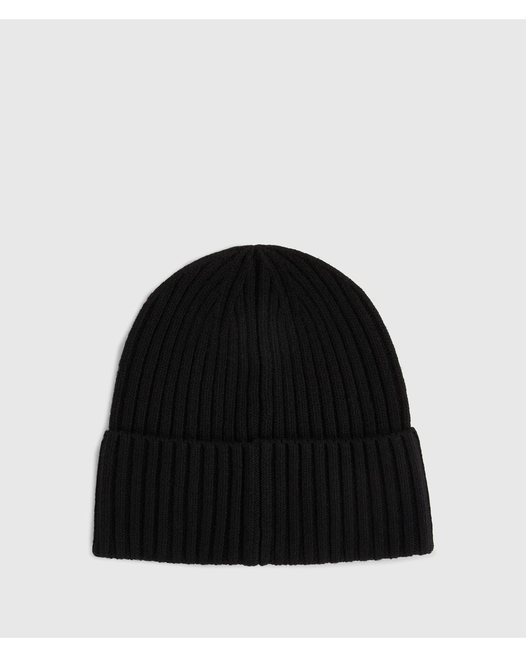 KL Jeans Black Logo Patch Beanie for men