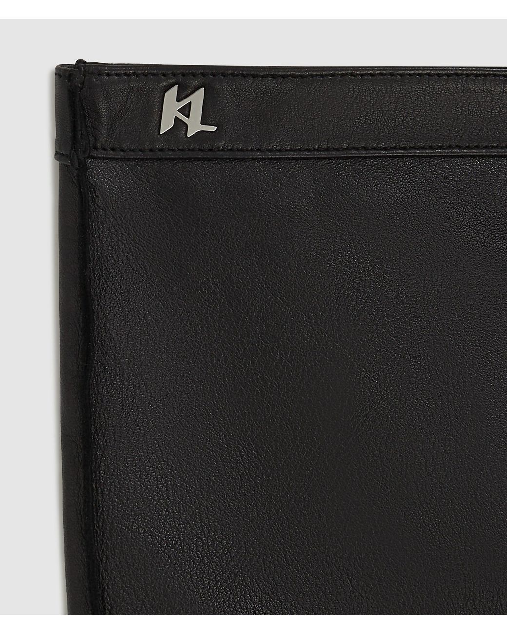 Karl Lagerfeld K/Monogram Lederhandschuhe, Herren, Größe in Black für Herren