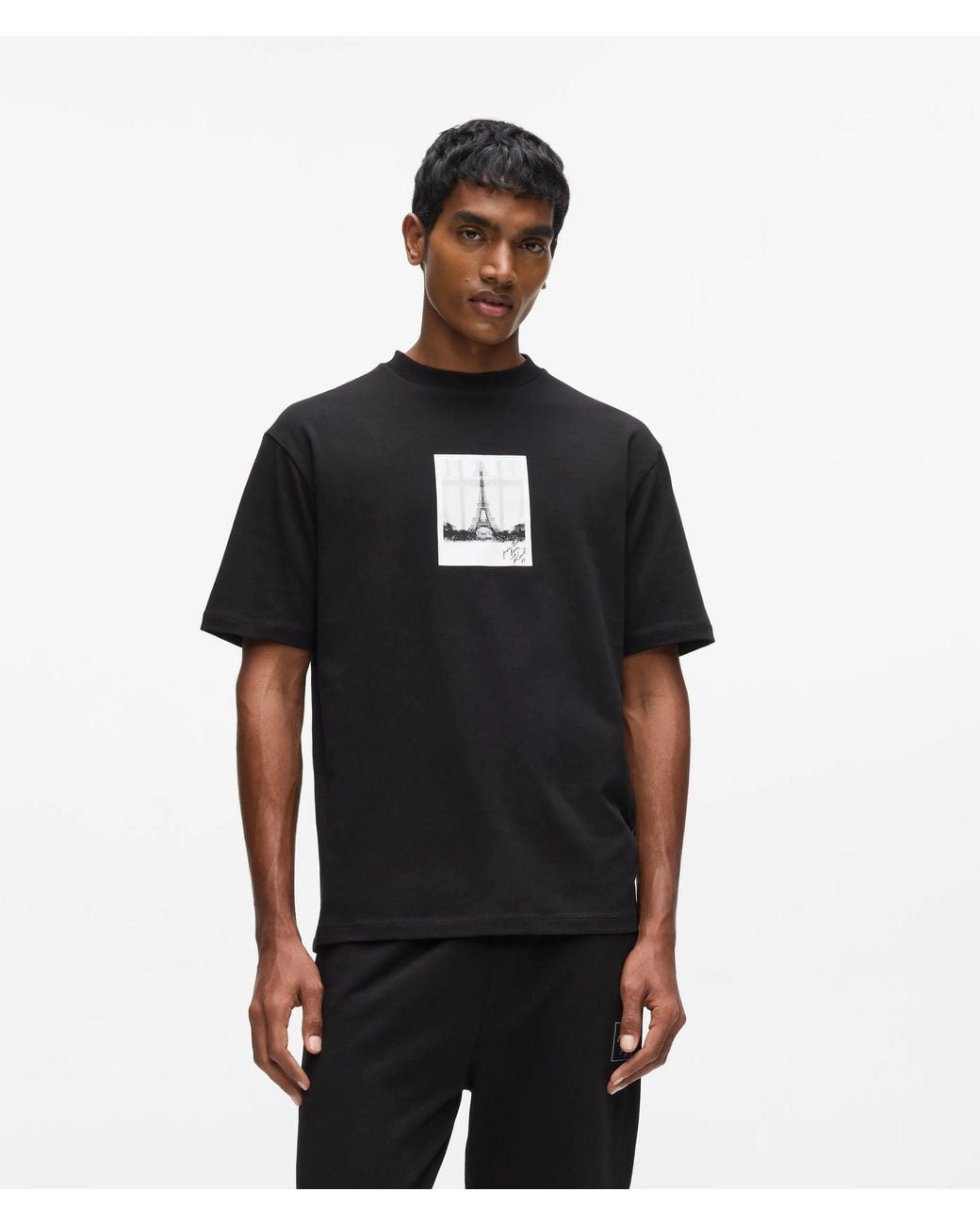 Karl Lagerfeld Black From Paris With Love T-Shirt for men