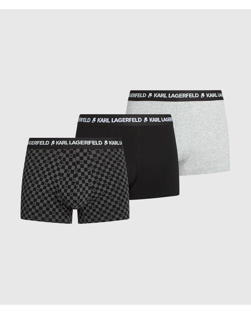 Karl Lagerfeld Black Monogram Trunks for men