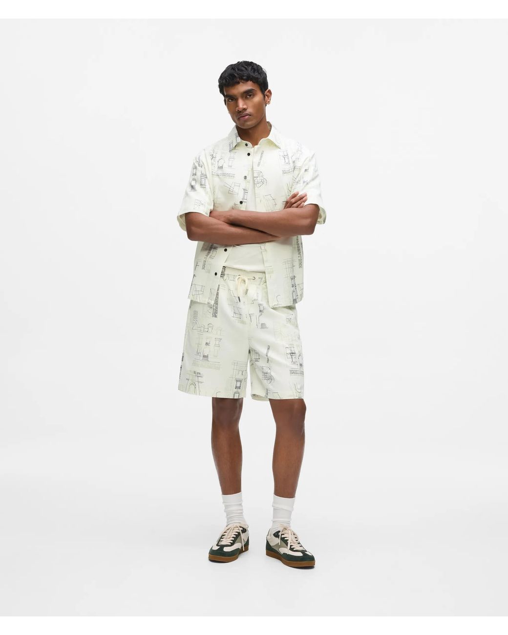 Karl Lagerfeld White Maison De Karl Sketch Shorts for men