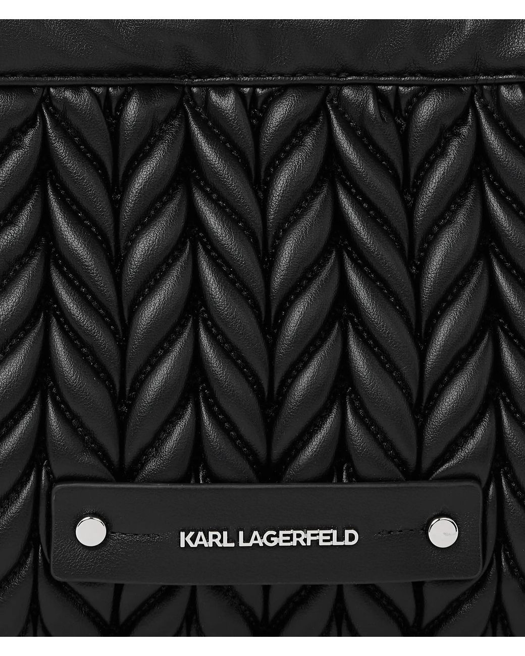 Karl Lagerfeld Black K/Weave Chain Crossbody Bag