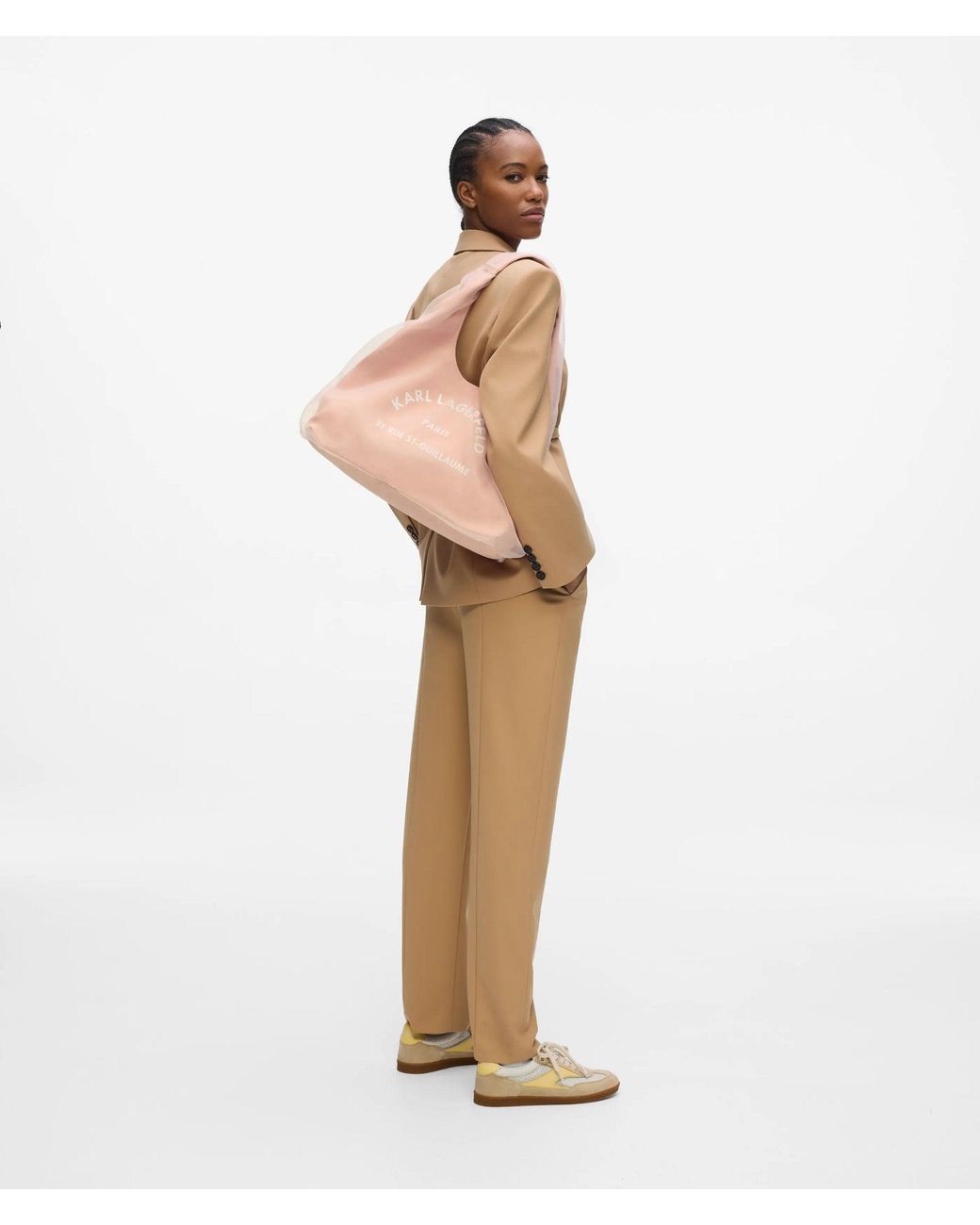 Karl Lagerfeld Pink Rue St-Guillaume Mesh Hobo Bag
