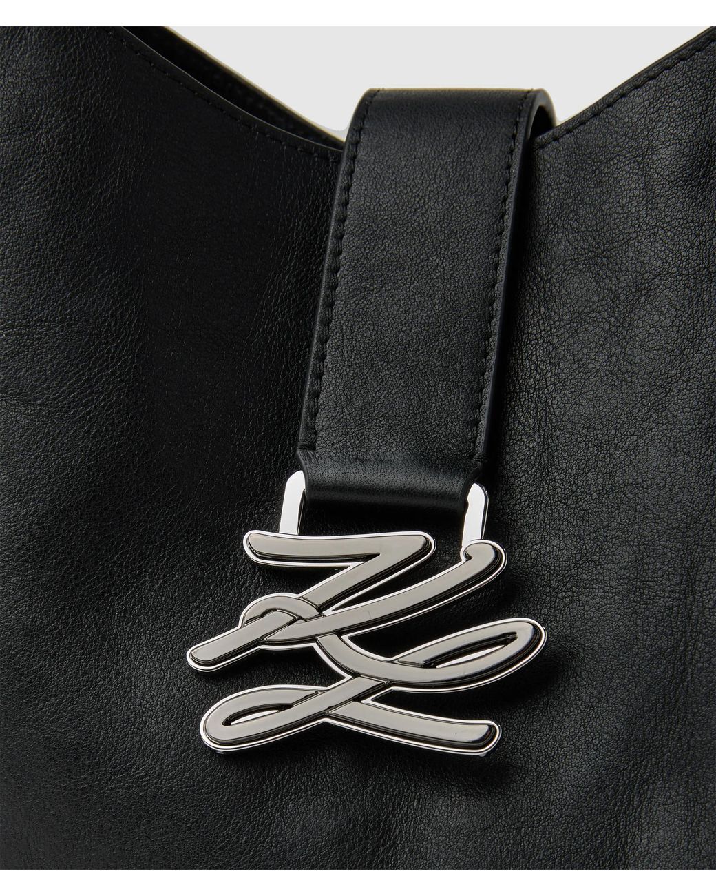 Karl Lagerfeld Black K/Autograph Swing Hobo Bag