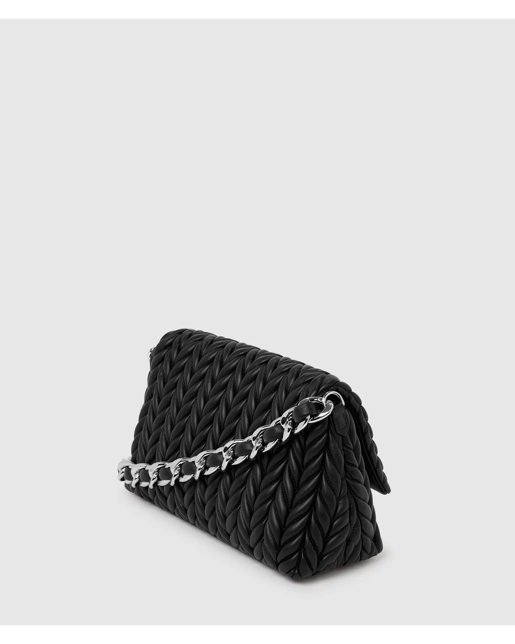 Karl Lagerfeld Black K/Weave Flap Shoulder Bag