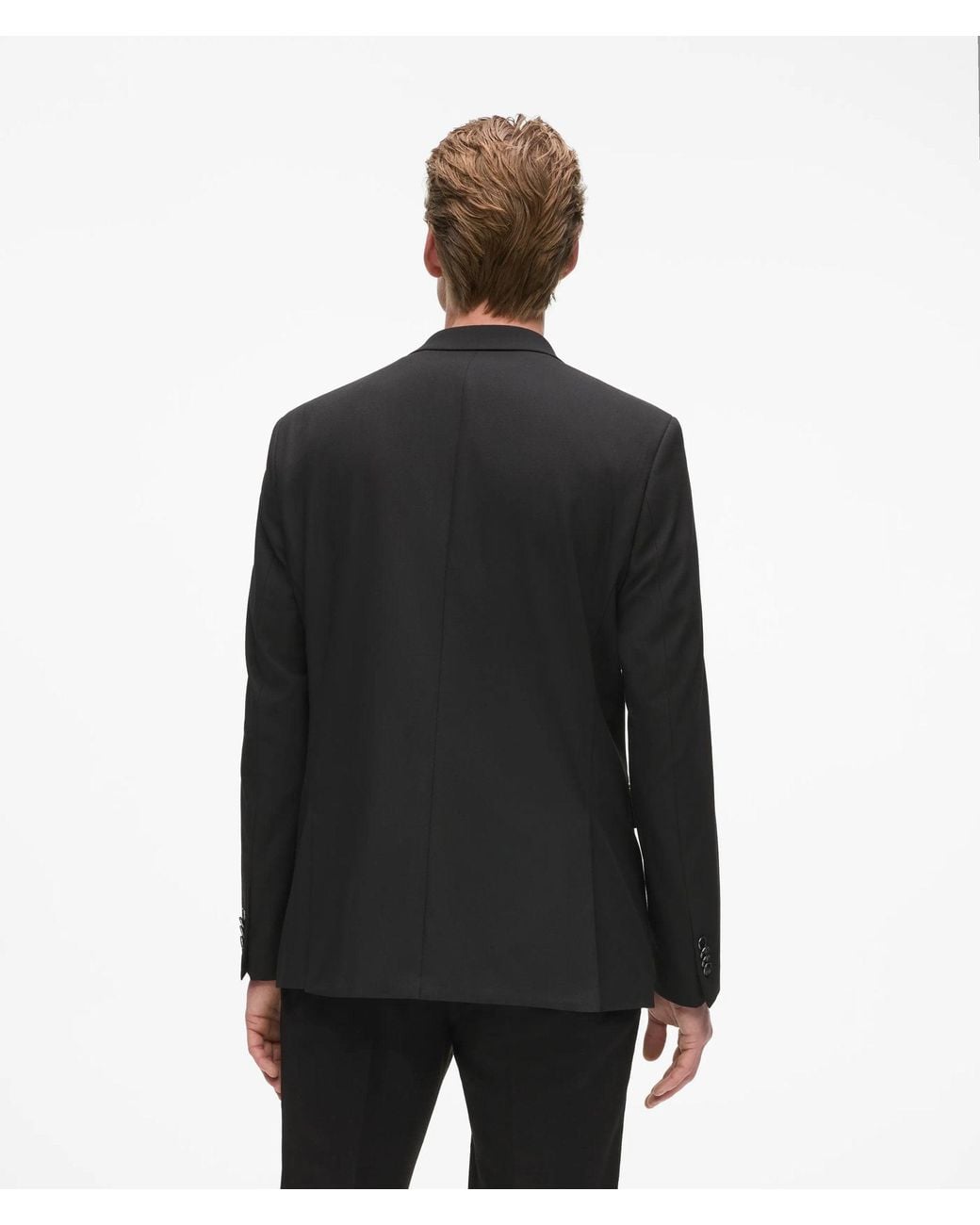 Karl Lagerfeld Black Slim-Fit Monogram Pin Suit Jacket for men