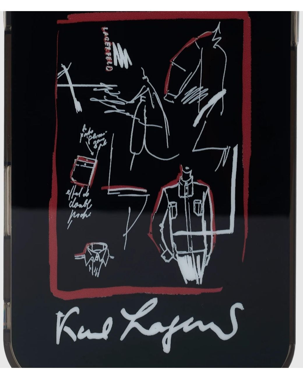 Karl Lagerfeld Black Karl Sketches Iphone 16 Pro Max Case