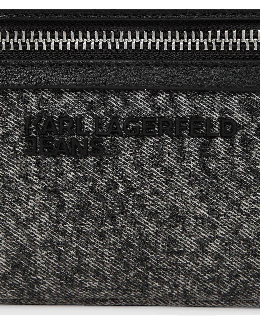 KL Jeans Umhängetasche Aus Gewaschenem Denim, Herren, Größe in Black für Herren