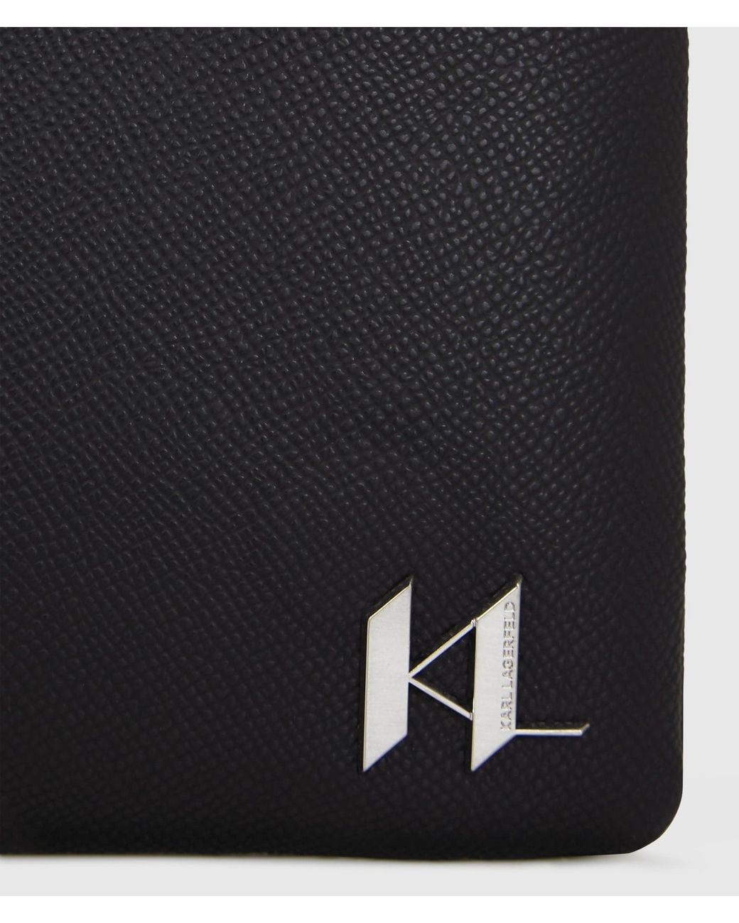 Karl Lagerfeld Black K/Monogram Leather Pouch for men