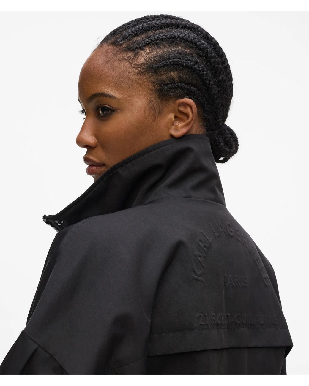 Karl Lagerfeld Black Rue St-Guillaume Short Parka Jacket