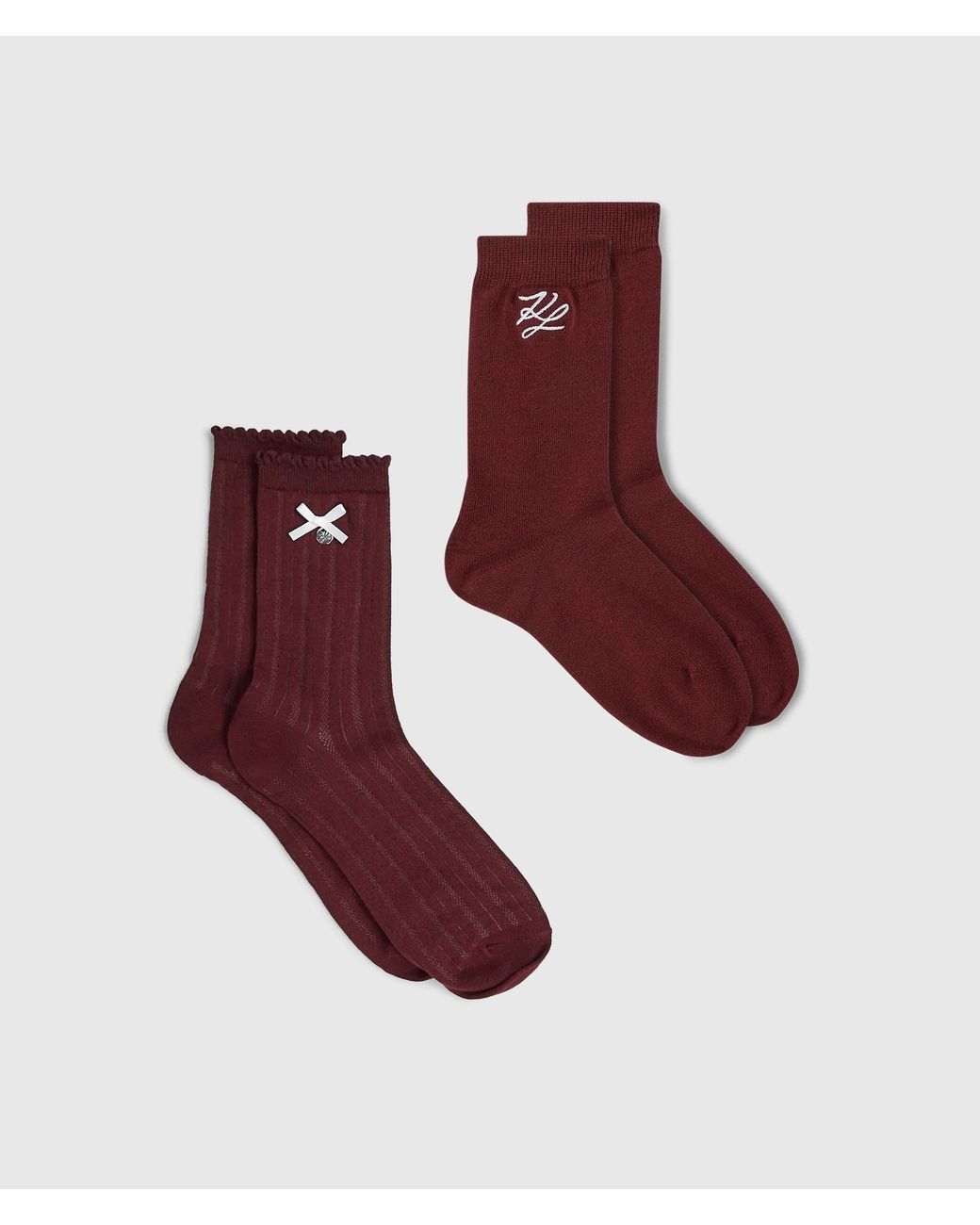 Karl Lagerfeld Brown Autograph Pointelle Socks