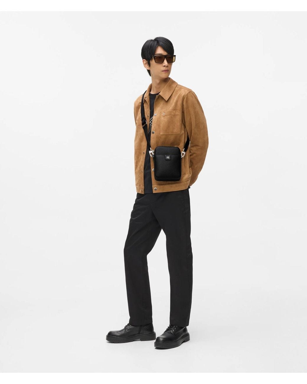 Karl Lagerfeld Black K/Monogram Leather Crossbody Bag for men