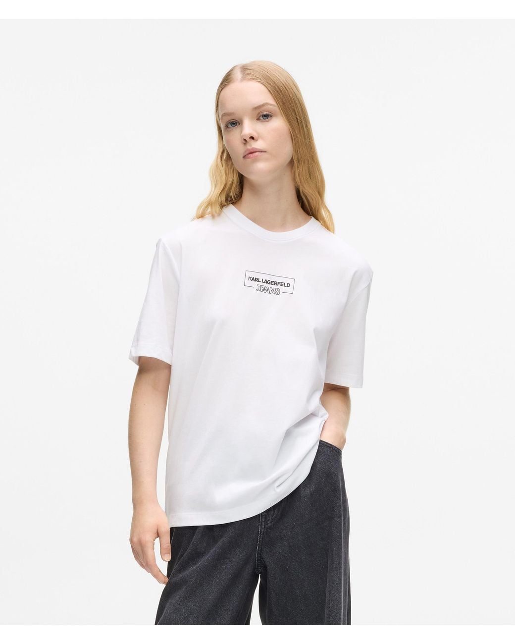 KL Jeans White Outline Logo T-Shirt