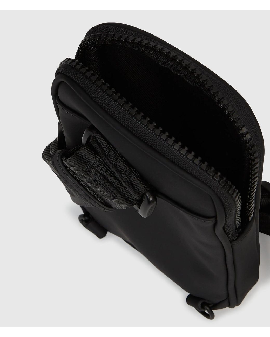 KL Jeans Black Coated Karl Quote Phone Pouch for men