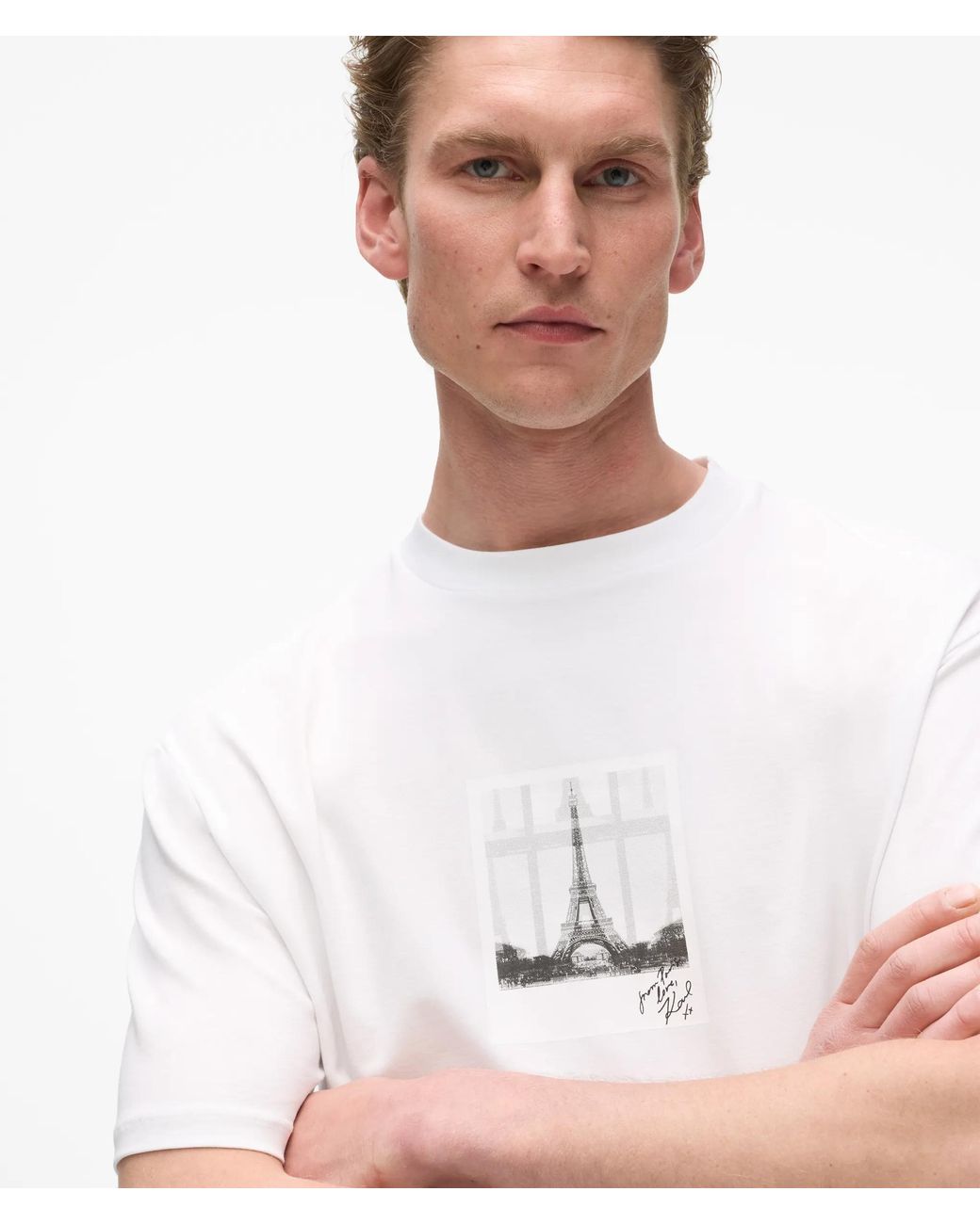 Karl Lagerfeld White From Paris With Love T-Shirt for men