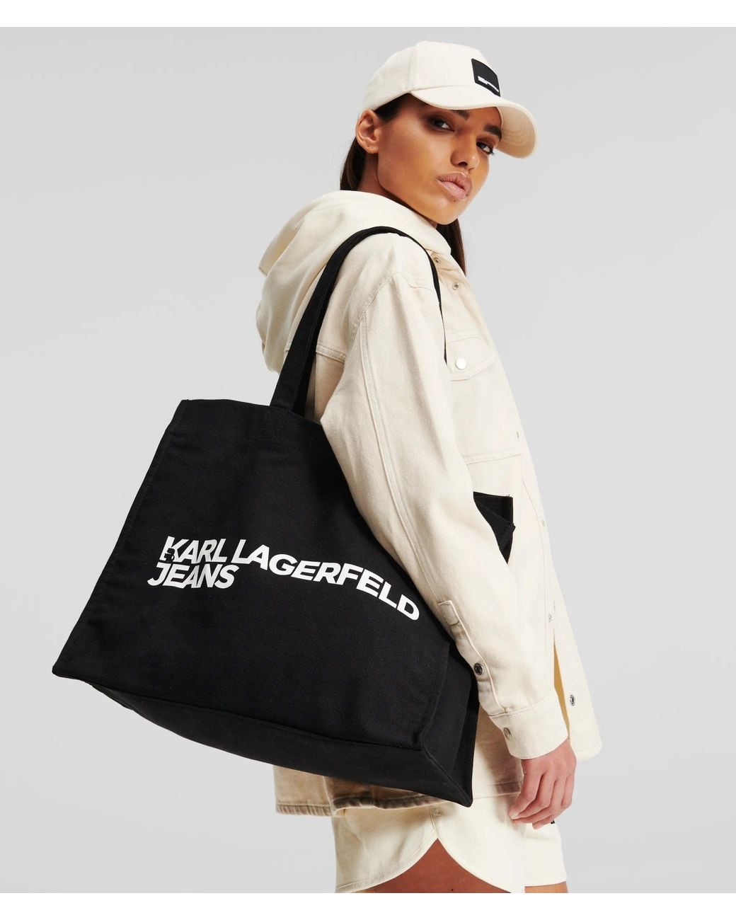 KL Jeans Black Logo Canvas Shopper