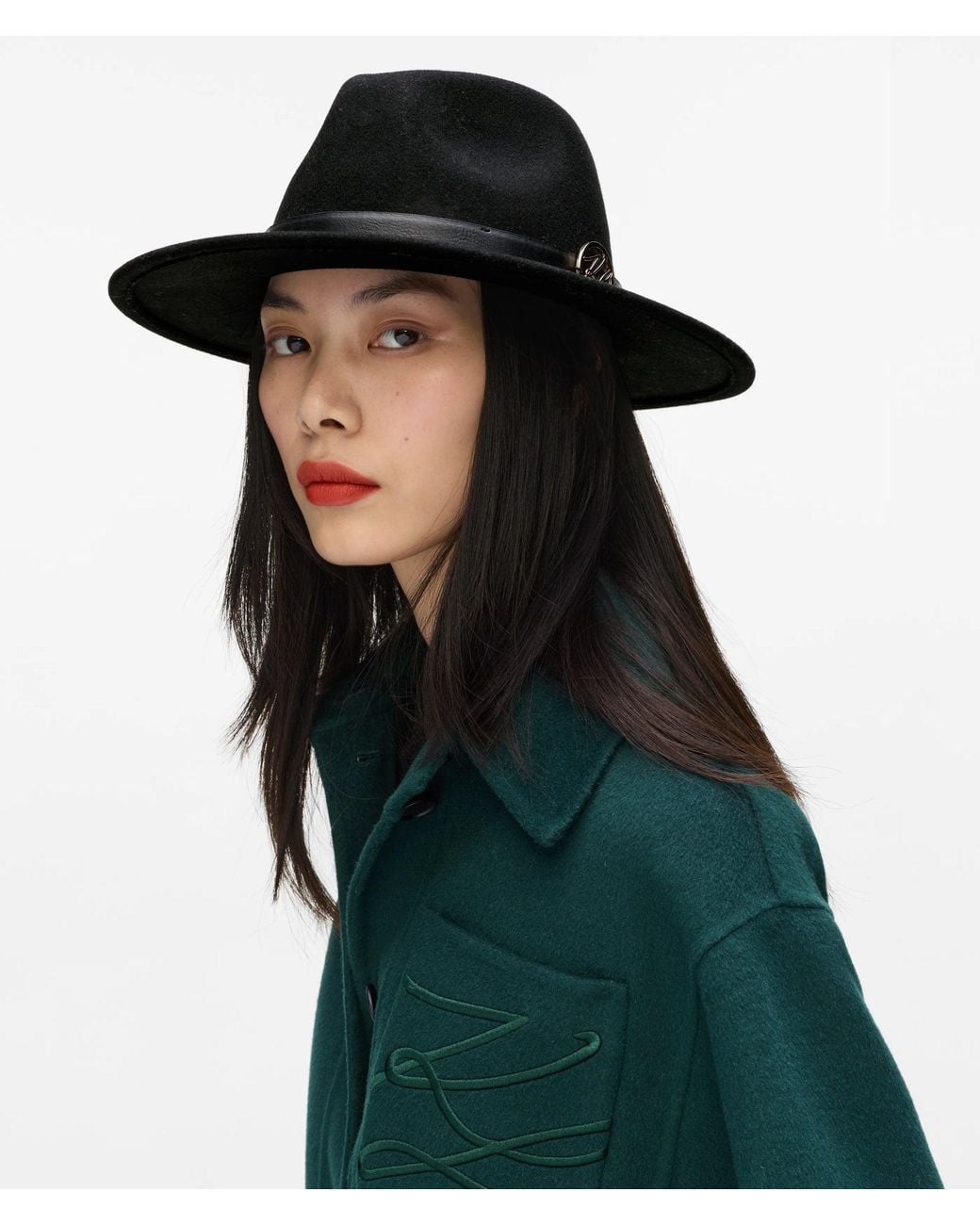 Karl Lagerfeld Black K/Autograph Wool Fedora