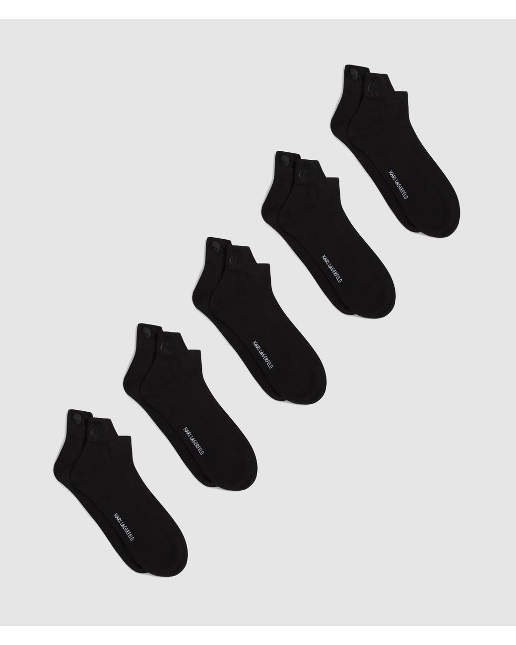 Karl Lagerfeld Black Kameo Short Socks – 5-Pack for men