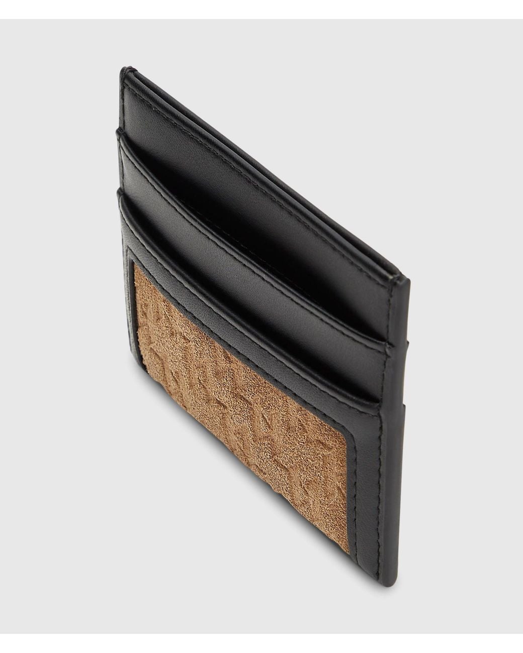 Karl Lagerfeld Black K/Monogram Suede Cardholder for men