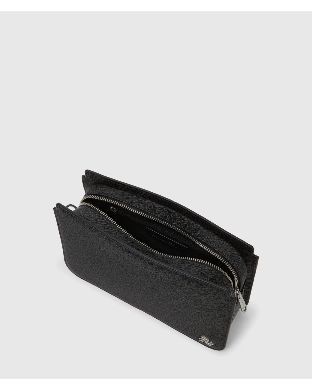 Karl Lagerfeld Black K/Autograph Leather Pouch for men