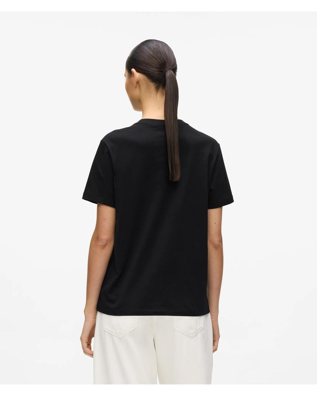 Karl Lagerfeld Black Signature Regular-Fit T-Shirt, Damen, Größe