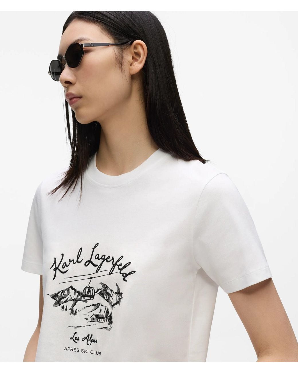 Karl Lagerfeld White Après Ski Club T-Shirt