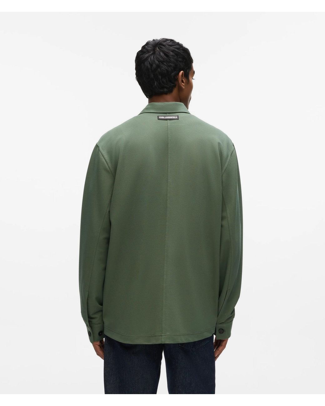 Karl Lagerfeld Green Buttoned Overshirt for men
